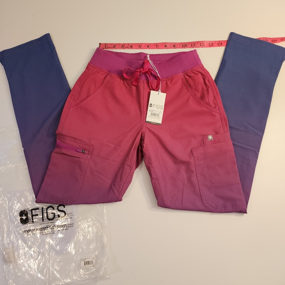 Figs FreeX Women's XXS Ombre Sunset Lined Scrub Pants BNWT